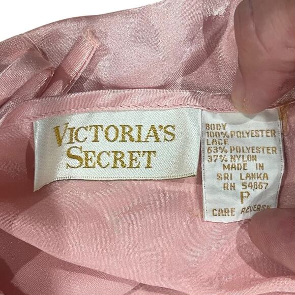 Vintage Victoria's Secret Gold Label Teddy Size P Pink Polyester Lace Lingerie - Picture 7 of 13